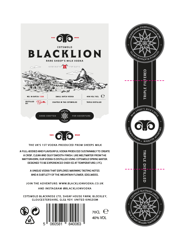 Black Lion Vodka Label Design