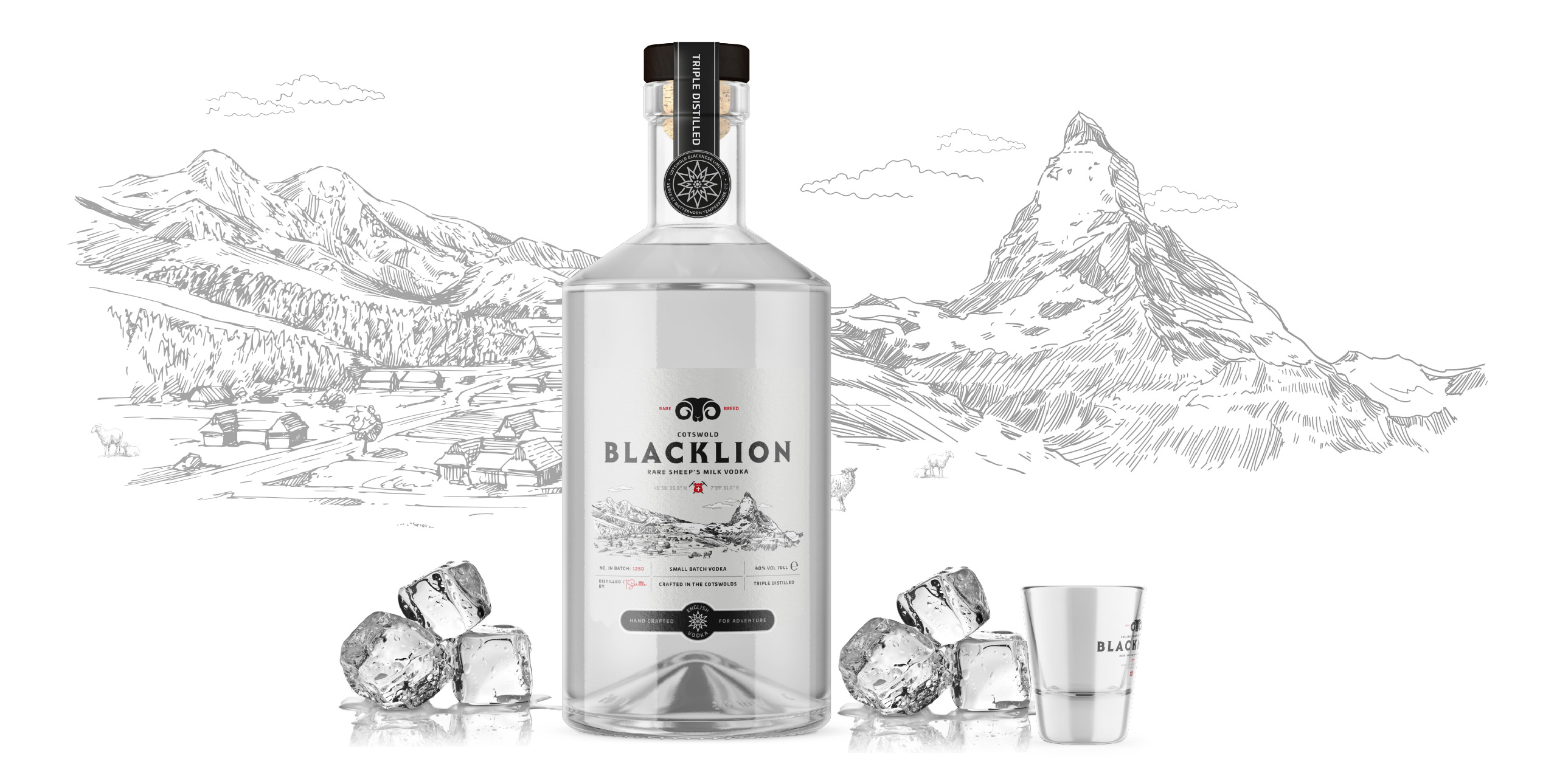 Black Lion Vodka branding